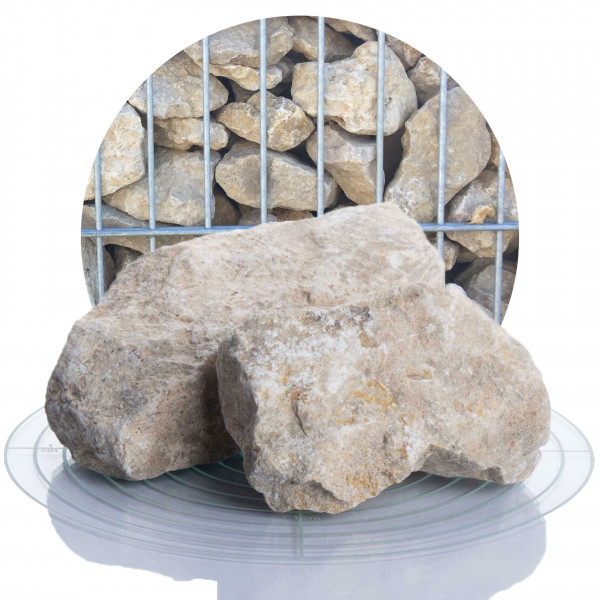 Kalk Gabionensteine beige 60-120 mm
