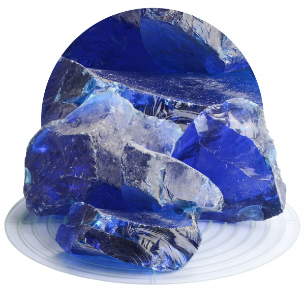 Glassteine kobaltblau 60-120 mm
