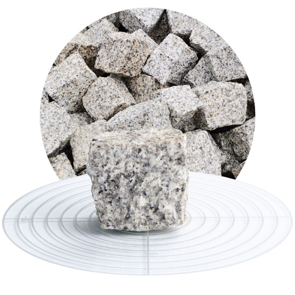 Granit Pflastersteine hellgrau 5x5x5 cm