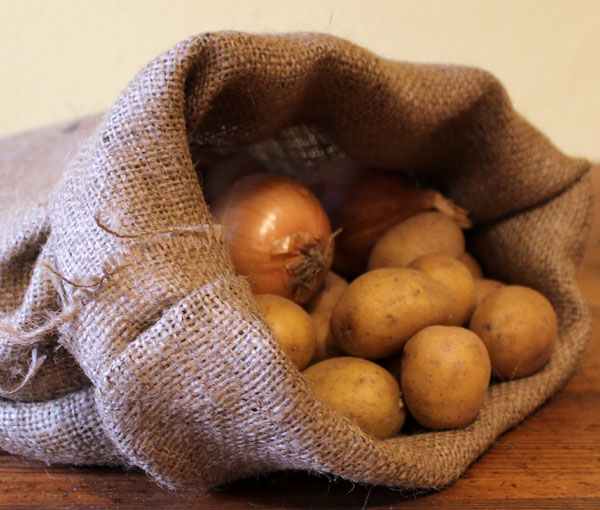 Kartoffeln in Jutesack