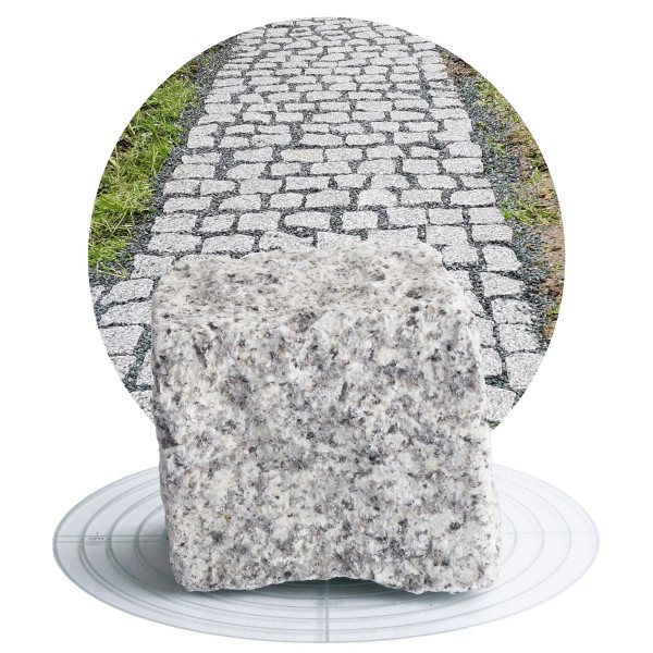 Granit Pflastersteine hellgrau 9x9x9 cm