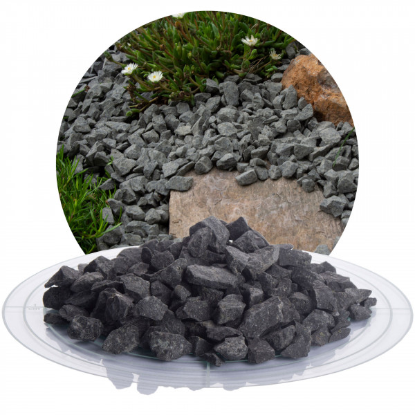 0,66€/kg 25 kg Sack große Basalt Steine Ziersplitt anthrazit schwarz Kies 